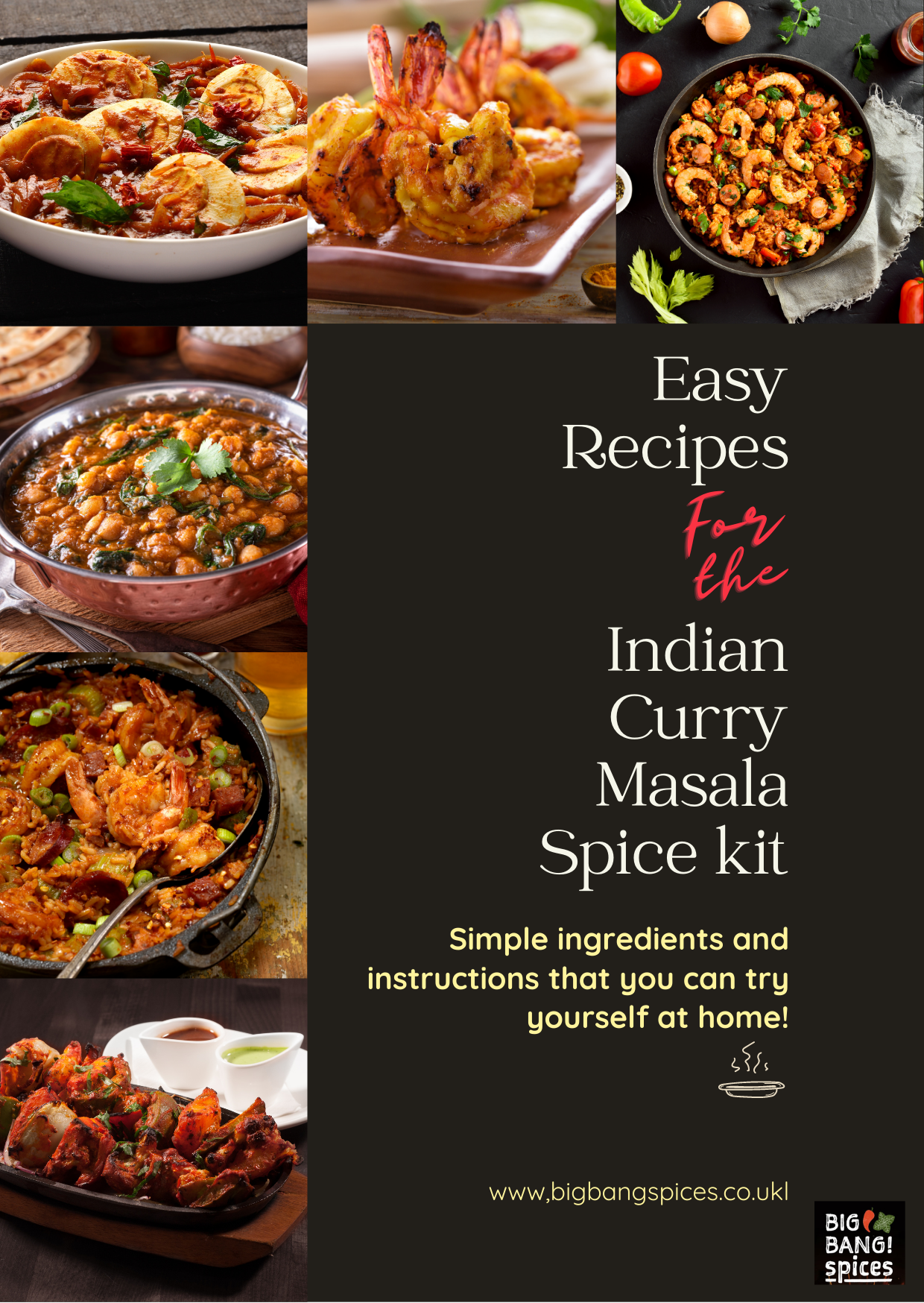 Indian Curry Masala Spice Kit with Free Printed Recipe Guide